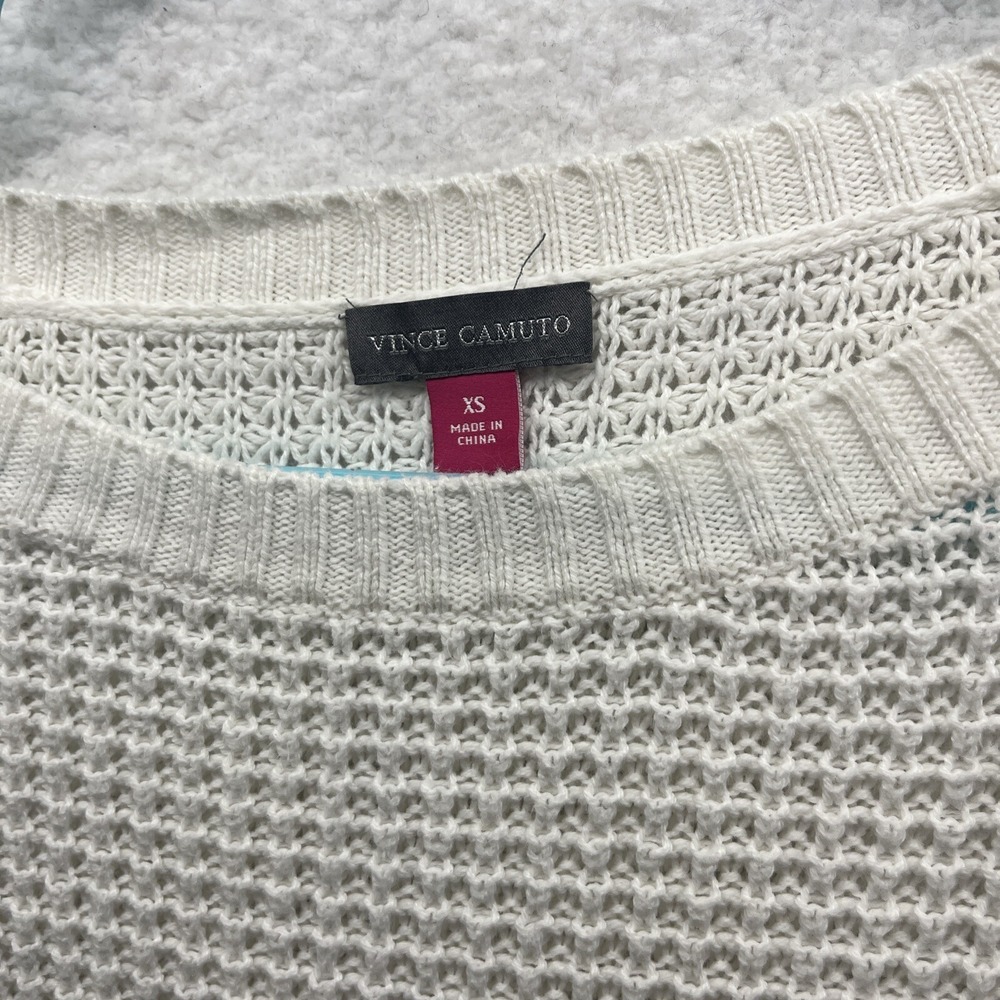Vince Camuto Sweater Womens XS White Soft Knit Pullover Long Sleeve Active Chore - Picture 6 of 15